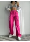 Pembe Kargo Cep Jean Pantolon