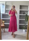 Pembe Uzun Astarlı Fisto Elbise