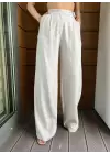 Taş Kemer Detaylı %100 Keten Pantolon