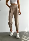 Taş Paça Düğmeli Çizgili Pantolon