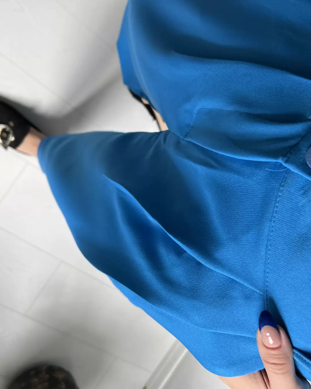 Mavi Şalvar Model Krep Pantolon