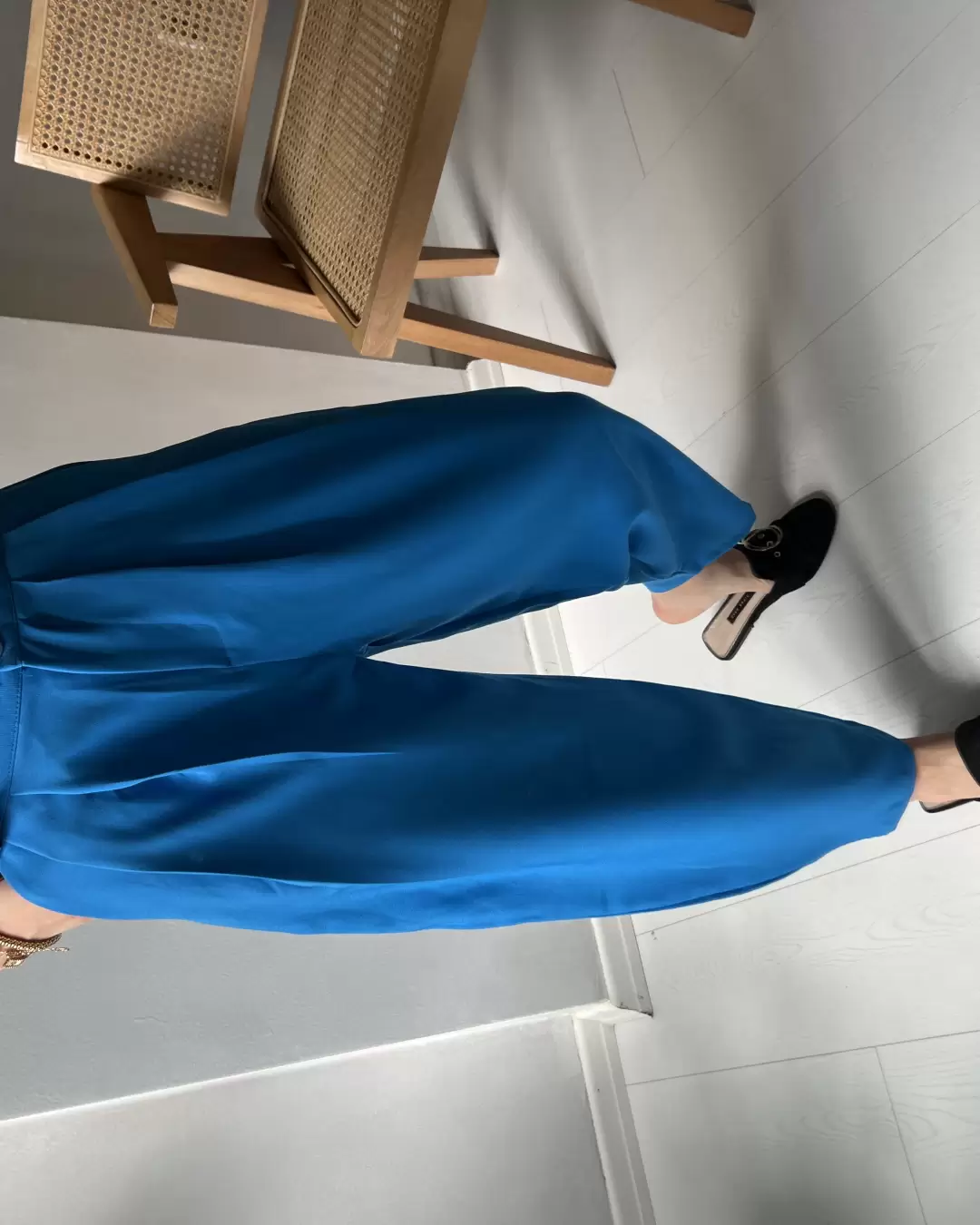 Mavi Şalvar Model Krep Pantolon