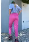 FUŞYA BEL BÜZGÜLÜ BAĞLAMALI KESİK PAÇA PANTOLON
