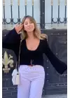 SİYAH AJURLU YUMUŞAK KISA HIRKA