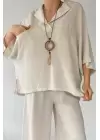 TAŞ KOLYELİ KETEN TAKIM