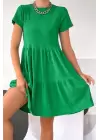 Yeşil Gofre Elbise