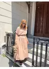 Camel Kemerli Poplin Elbise