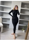 Siyah Drapeli Midi Boy Elbise