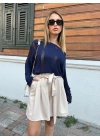 Bej Kuşaklı Şort