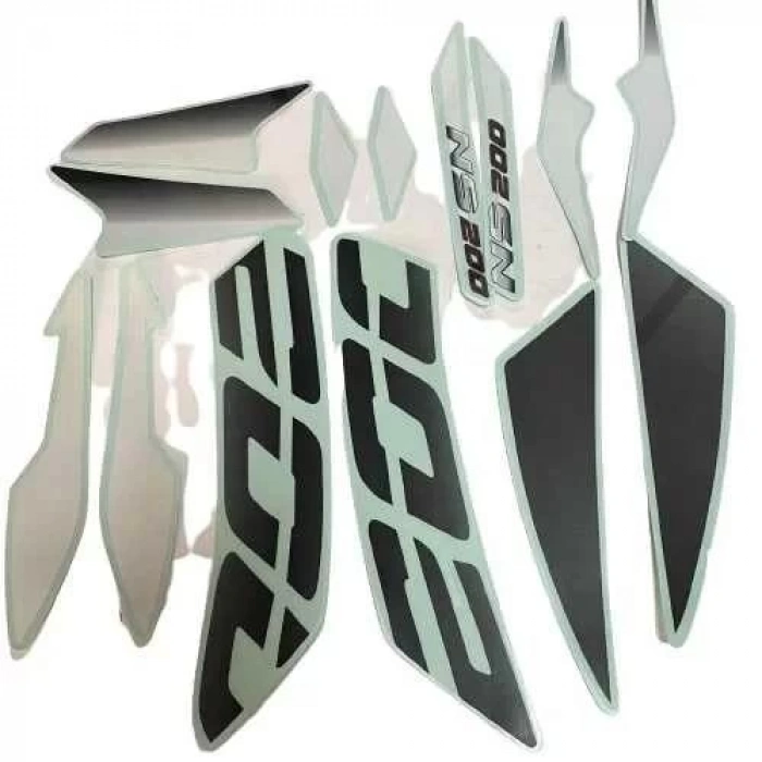 Bajaj Pulsar NS 200 Sticker Seti Beyaz Takım