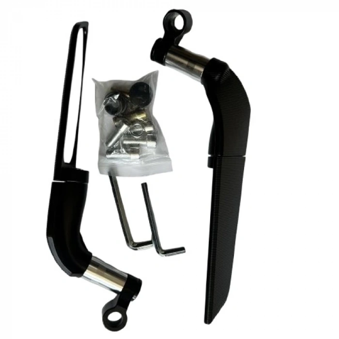 H2 Katlanır Ayna Takımı Gidon Bağlantılı 8/10 mm Gri