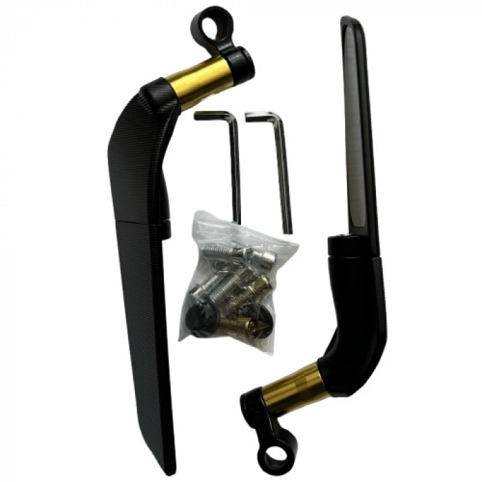 H2 Katlanır Ayna Takımı Gidon Bağlantılı 8/10 mm Sarı