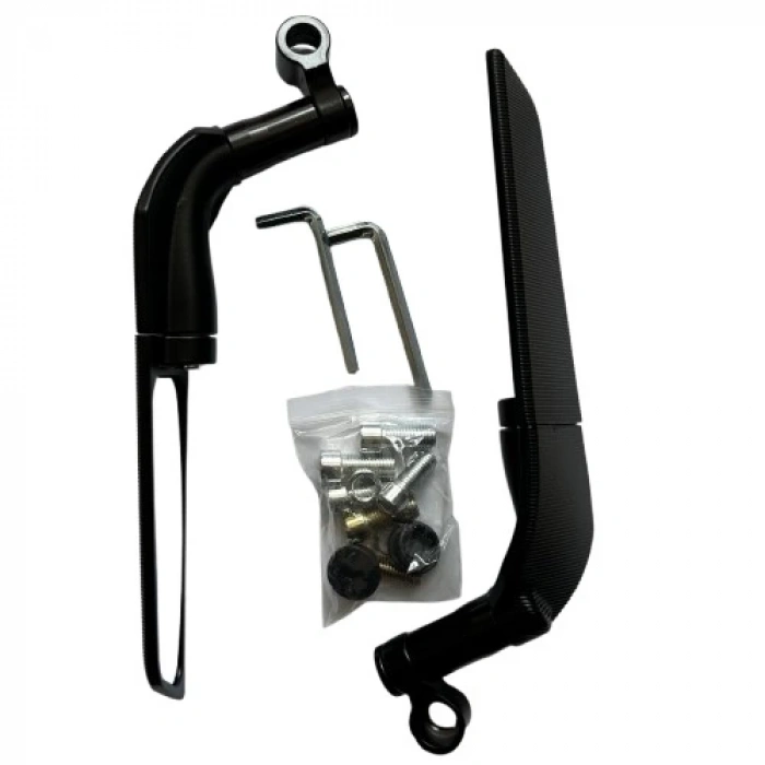 H2 Katlanır Ayna Takımı Gidon Bağlantılı 8/10 mm Siyah