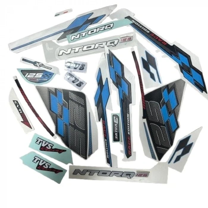 TVS Ntorq 125 Sticker Seti Mavi Orijinal