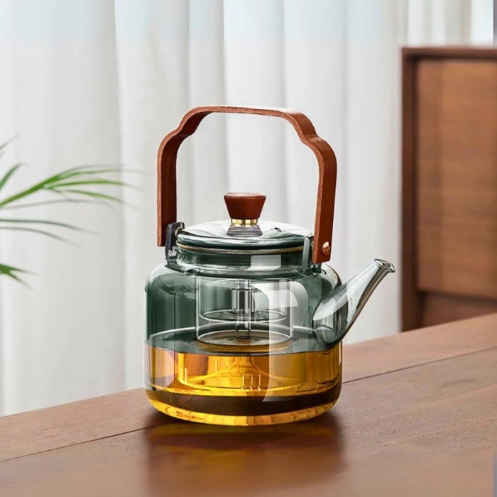 Akasya Saplı Demlik - 1200 ml - Borosilikat Cam