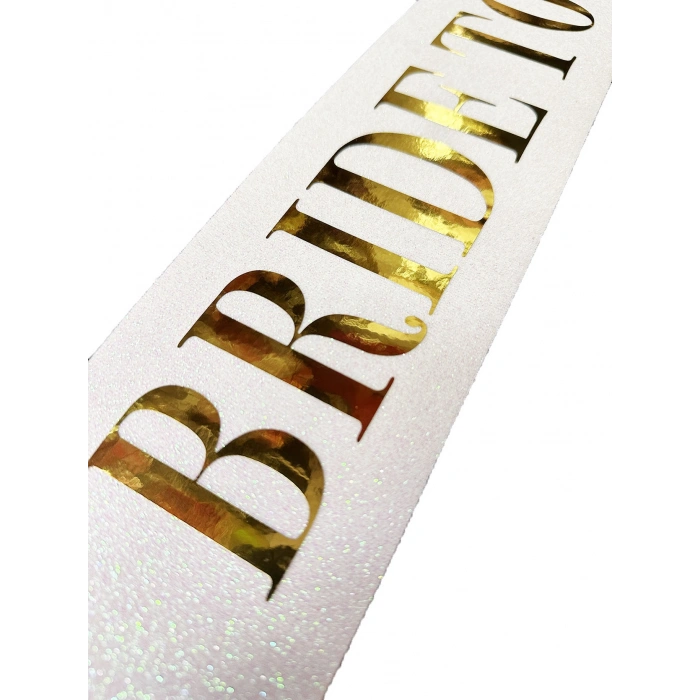 Altın Renk Yazılı Bride To Be Simli Kuşak Kemer