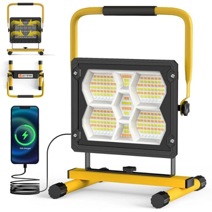 Güneş Enerjili 400 Ledli Powerbank Projektör