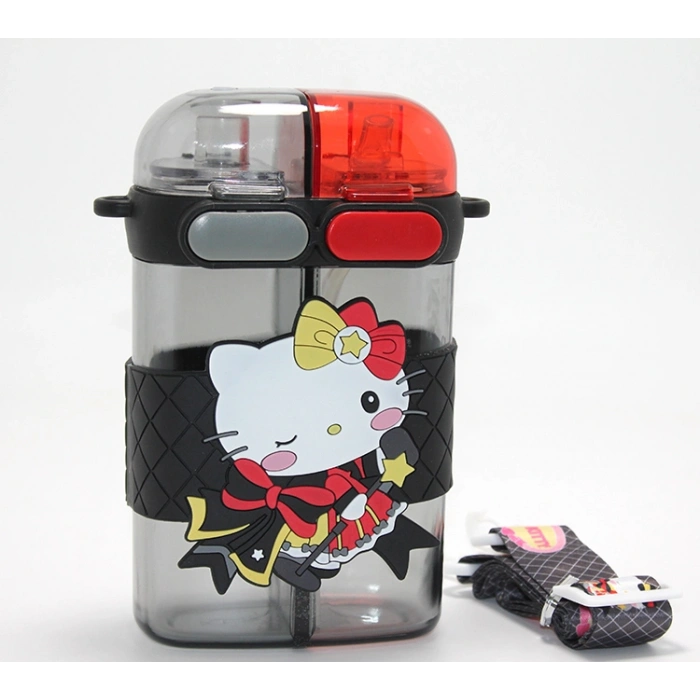 Hello Kitty Figürlü Çift Bölmeli Pipetli Suluk