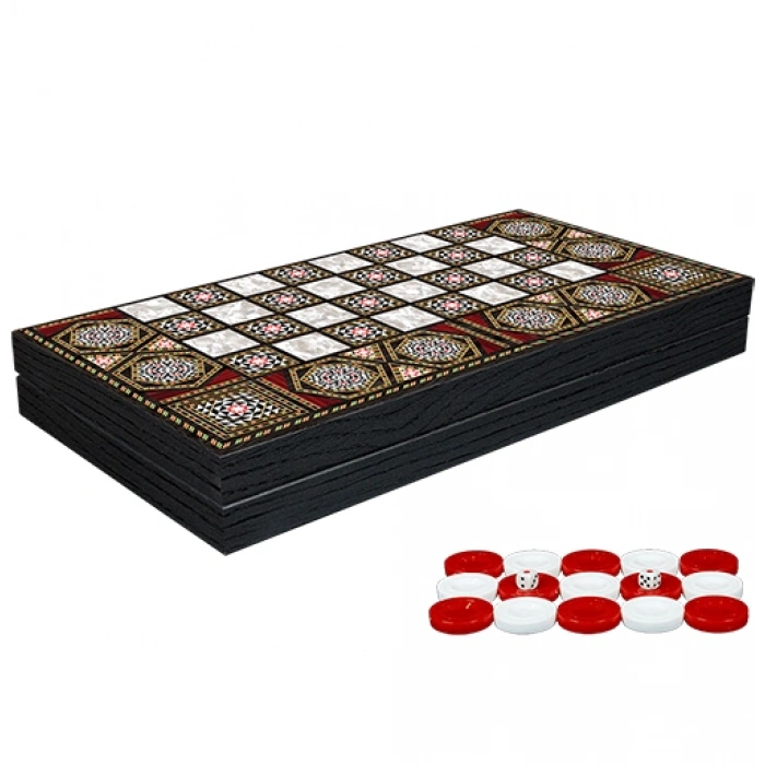 Klasik Sedef İşlemeli Tavla Model 1
