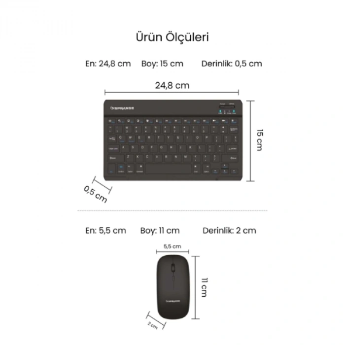 Siyah Kablosuz Klavye Ve Mouse Seti