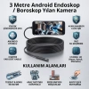 3 Metre Yılan Kamera - Android Destekli - LED Işıklı - IP67 Su Geçirmez