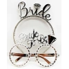 Bride Yazılı Taç ve Bride To Be Yazılı Gözlük Seti - Gümüş Renk