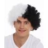 Siyah Beyaz Kıvırcık Afro Bonus Taraftar Peruğu