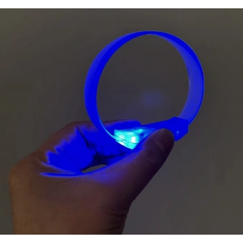 3 Modlu Pilli LED Işıklı Esnek Parti Bilekliği Mavi