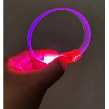 3 Modlu Pilli LED Işıklı Esnek Parti Bilekliği Pembe