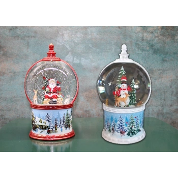Kardan Adam Ve Noel Babalı Işıklı Müzikli Kar Küresi