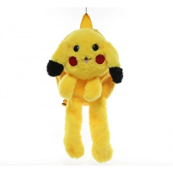 Peluş Işıklı Oynar Kulaklı Pikachu Sırt Çantası