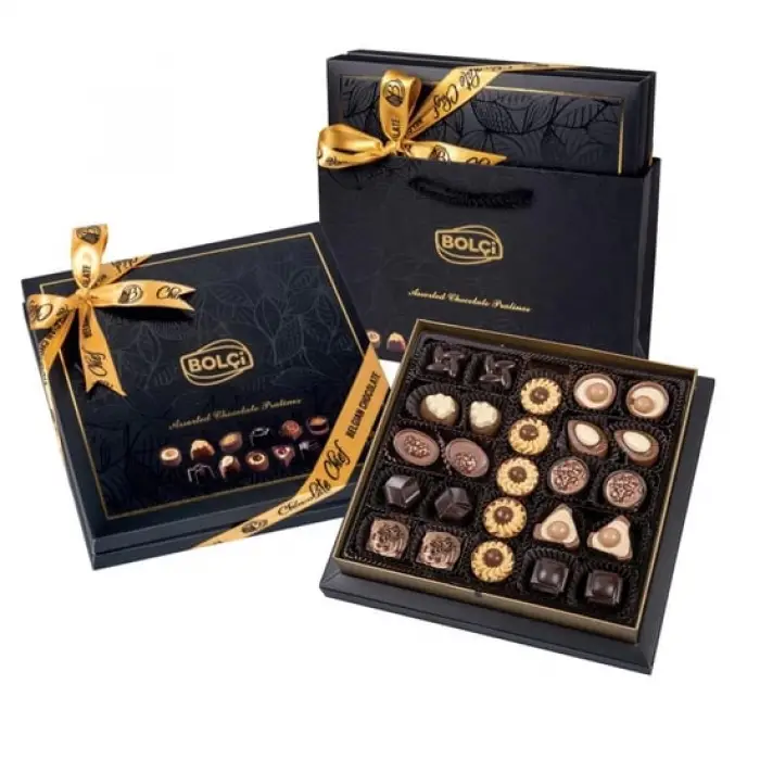 Bolçi Siyah Floral Kutu Hediye Çikolata 290g