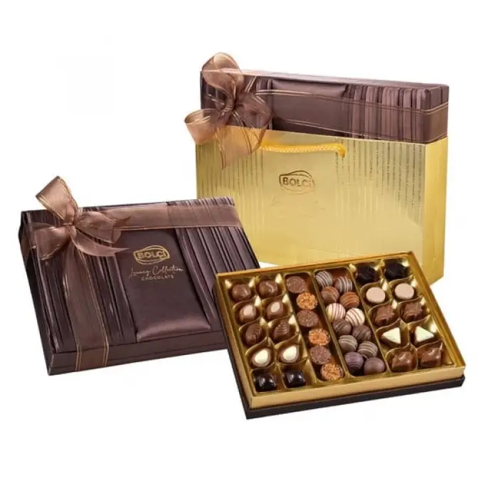 Bolçi Saten Kahverengi Hediye Çikolata Kutu 500gr