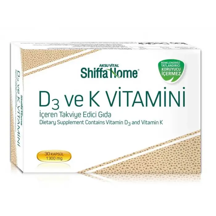 Shiffa Home D3 Ve K Vitamini 1300 mg 30 Kapsül