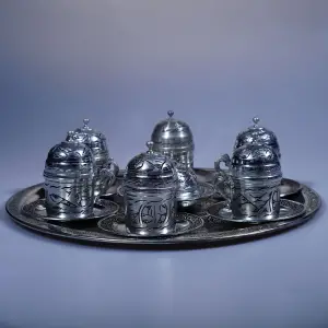 Bakır El İşlemesi 6lı Fincan Seti