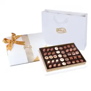 Bolçi Diamond Beyaz Hediye Çikolata Kutu 465gr