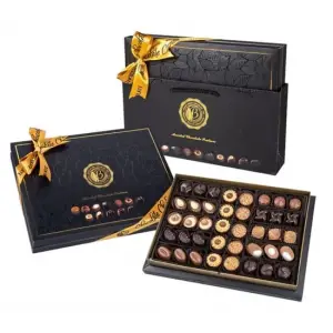 Bolçi Siyah Floral Kutu Hediye Çikolata 465g