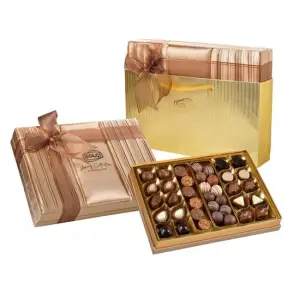 Bolçi Saten Altın Hediye Çikolata Kutu 500gr
