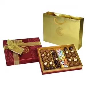 Bolçi Saten Bordo Hediye Çikolata Kutu 500gr