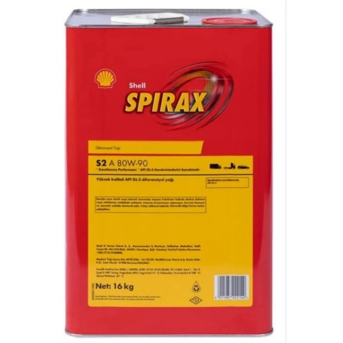 Shell Spirax S2 A 80W90 16 LT. Dişli Yağı