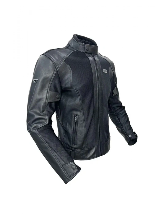 2002003 Black Panter Hakiki Deri Yazlık Mont