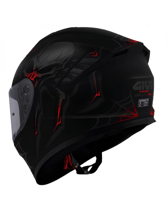 GIVI 50.X ARACHNO MAT SİYAH-KIRMIZI KASK