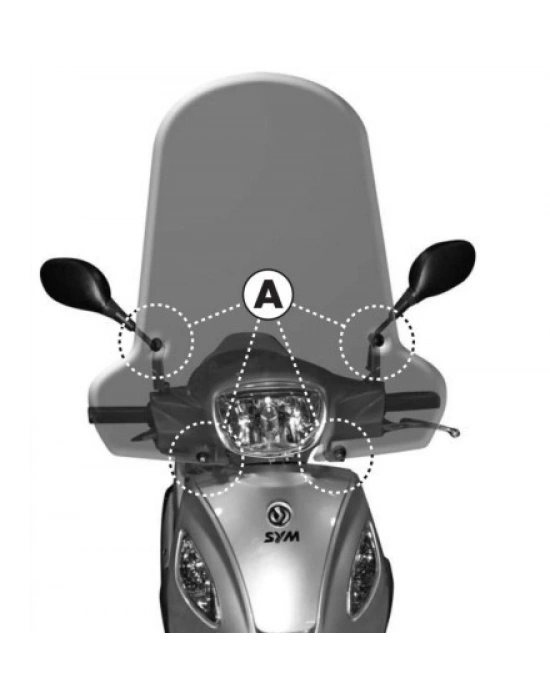 GIVI A297A SYM SYMPHONY SR 125 (10-16) RÜZGAR SİPERLİK BAĞLANTISI