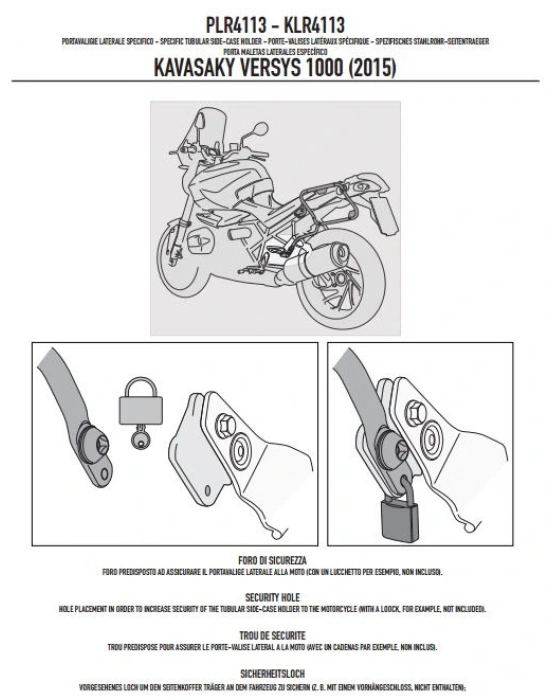 GIVI PLR4113 KAWASAKI VERSYS 1000 (15-16) YAN ÇANTA TAŞIYICI