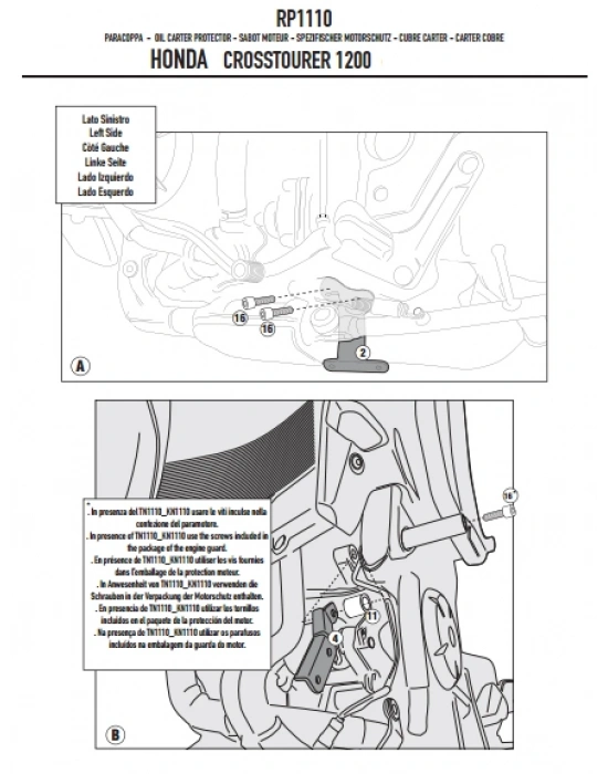 GIVI RP1110 HONDA VFR 1200X CROSSTOURER (12-19) KARTER KORUMA