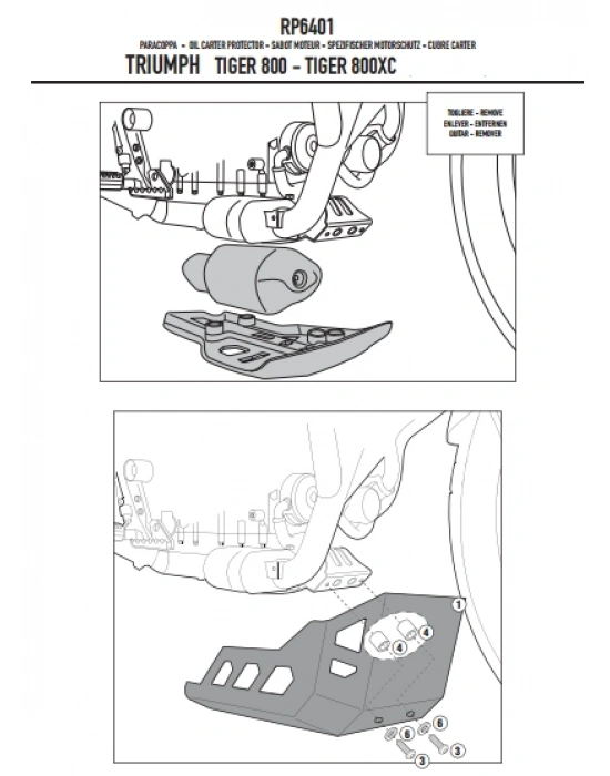 GIVI RP6401 TRIUMPH TIGER 800 - TIGER 800 XC (11-16) KARTER KORUMA