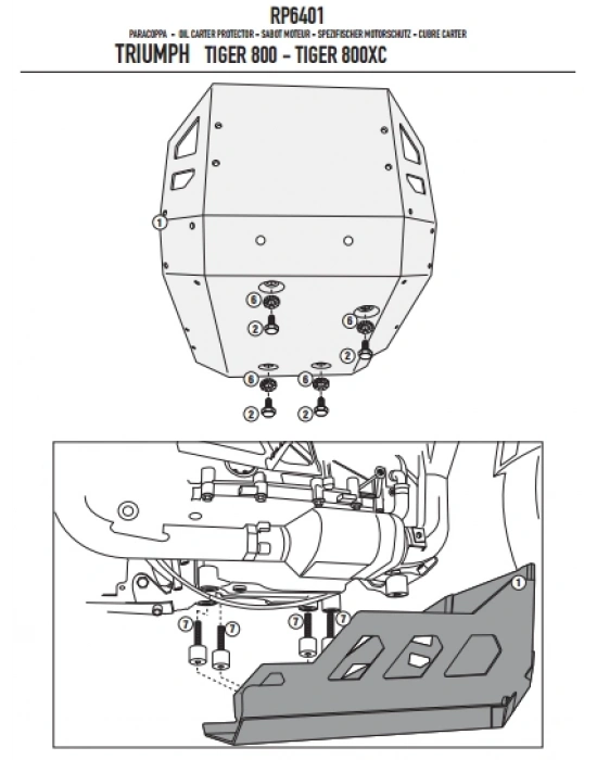 GIVI RP6401 TRIUMPH TIGER 800 - TIGER 800 XC (11-16) KARTER KORUMA