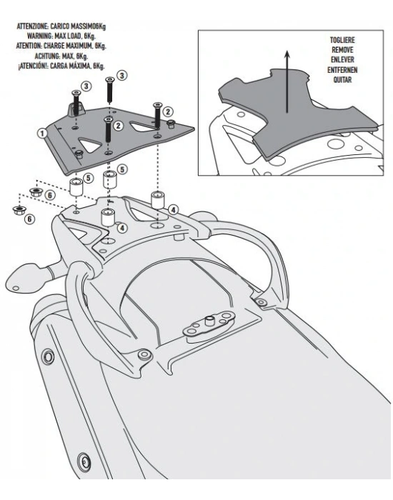 GIVI SRA3101 SUZUKI DL 650 V-STROM (11-16) ARKA ÇANTA TAŞIYICI