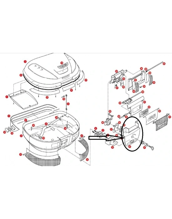 GIVI Z368N ÇANTA KİLİT MEKANİZMA KAPAK ALT E52
