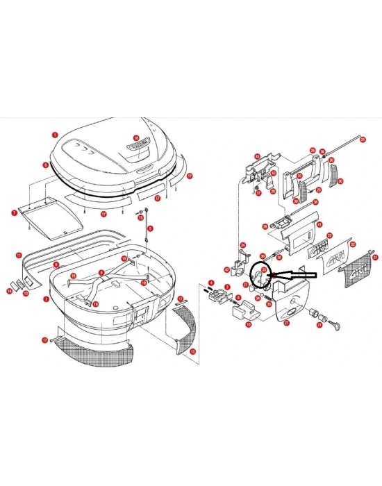 GIVI Z628 ÇANTA KİLİT MEKANİZMASI TUTUCU SAC E52